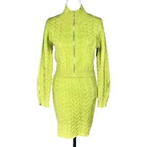 Fashion Nova lime 2pc knit set, NWT